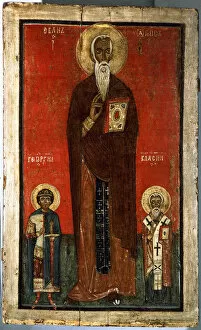 Saint John Climacus with Saint George and Saint Blaise, Second half of 13th century. Artist: Russian icon