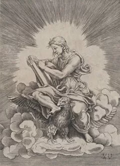 Images Dated 25th September 2020: Saint John, dated 1518. Creator: Agostino Veneziano