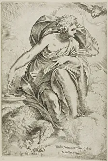 Etching In Black On Paper Prints: Saint John the Evangelist, 1567. Creator: Paolo Farinati