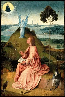 Patmos Prints: Saint John the Evangelist on Patmos, c. 1505. Artist: Bosch, Hieronymus (c. 1450-1516)