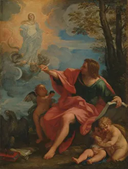 Maratti Carlo Prints: Saint John the Evangelist on Patmos, c.1680-c.1720. Creator: Circle of Carlo Maratta