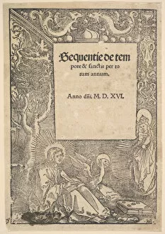 Baldung Grien Hans Gallery: Saint John the Evangelist on Patmos, title page from Hymni de tempore et de sanctis, 1516