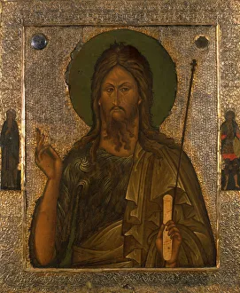 Anchorite Collection: Saint John the Forerunner with Saint John Climacus and Saint Theodore Stratelates, after 1571