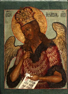 Images Dated 19th June 2013: Saint John the Forerunner, Second Half of the 17th cen.. Artist: Russian icon