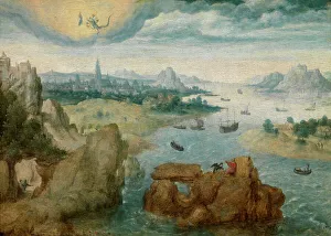 John The Theologian Prints: Saint John on Patmos, 1500-1515. Creator: Anon