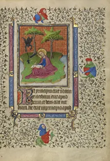 Inkpot Prints: Saint John on Patmos; Book of Hours, about 1410. Creator: Unknown