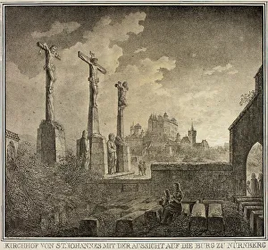 Nurnberg Germany Prints: Saint John's Cemetery with a View of the City of Nuremberg