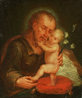 Religious Motif Prints: Saint Joseph with Baby Jesus, 1770-1780. Creator: Unknown