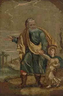 Oil On Metal Prints: Saint Joseph with the Christ Child, 18th century. Creator: Unknown