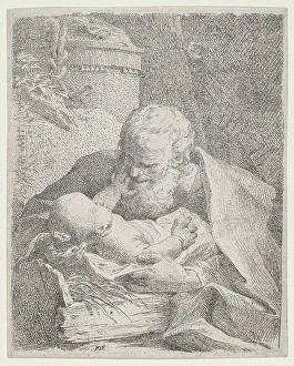 Paul Troger Prints: Saint Joseph with the Christ Child, c. 1720. Creator: Paul Troger