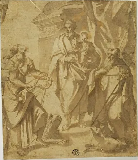 Saint Mark Prints: Saint Joseph and Christ Child, with Saints Mark and Anthony