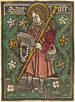 Metalcut Prints: Saint Jost, c. 1480. Creator: Workshop of the Master of the Aachen Madonna