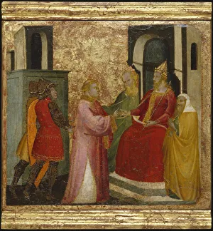 Saint Lawrence Arraigned Before the Emperor Valerian. Scenes from the Life of Saint Lawrence, predella, ca 1412 Saint Lawrence Arraigned Before the Emperor Valerian. Scenes from the Life of Saint Lawrence, predella, ca 1412