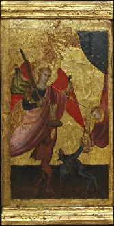 Saint Lawrence Intercedes for the Soul of Emperor Henry II. Scenes from the Life of Saint Lawrence, predella, ca 1412 Saint Lawrence Intercedes for the Soul of Emperor Henry II. Scenes from the Life of Saint Lawrence, predella, ca 1412