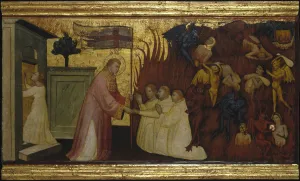Saint Lawrence Liberates Souls from Purgatory. Scenes from the Life of Saint Lawrence, predella, ca 1412 Saint Lawrence Liberates Souls from Purgatory. Scenes from the Life of Saint Lawrence, predella, ca 1412