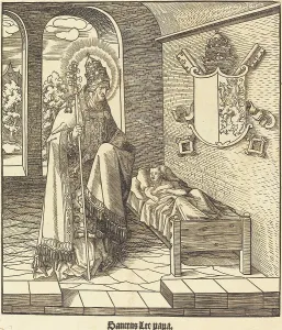 Beck Leonhard Prints: Saint Leo (Pope Leo IX), 1516/1518. Creator: Leonhard Beck