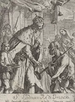 Sceptre Gallery: Saint Louis giving alms to the poor, 1735. Creator: Giovanni Francesco Braccioli