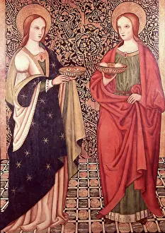 Cancer Prints: Saint Lucy and Saint Agatha, 1500. Creator: Unknown