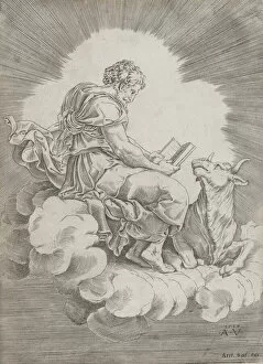 Oxen Collection: Saint Luke, 1518. Creator: Agostino Veneziano
