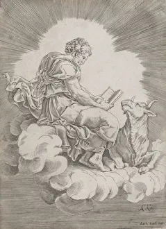 Oxen Collection: Saint Luke, 1518. Creator: Agostino Veneziano