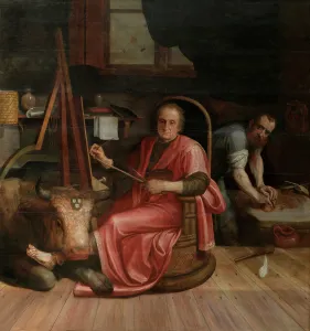 Luke St Prints: Saint Luke, 1556. Creator: Frans Floris