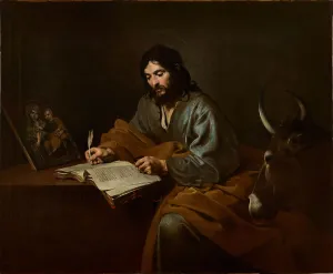 Saint Luke Prints: Saint Luke, ca 1624-1625. Creator: Valentin de Boullogne (1591-1632)