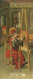 Luke St Prints: Saint Luke painting the Virgin, 1478. Creator: Gabriel Malesskircher