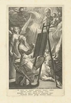 Bartholomeus Spranger Gallery: Saint Luke Painting the Virgin, 1580s?. Creator: Raphael Sadeler
