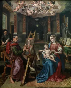 Marten De Vos The Elder Prints: Saint Luke Painting the Virgin, 1602. Creator: Martin de Vos