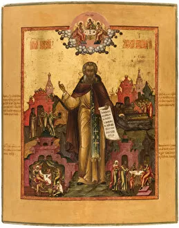 Russian Icon Painting Gallery: Saint Macarius of Unzha with Scenes from his Life, Mid of the 19th cen