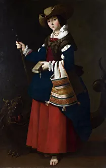 Margaret The Virgin Prints: Saint Margaret, 1630-1634. Artist: Zurbaran, Francisco, de (1598-1664)