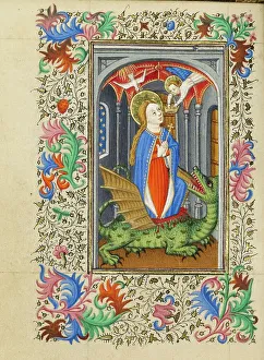 Sir John Fastolf Master Of Prints: Saint Margaret; Book of Hours, about 1430-1440. Creator: Fastolf Master