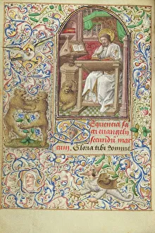 Intricately Prints: Saint Mark; Hours of Simon de Varie, 1455. Creator: Dunois Master