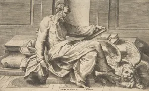 Saint Mark writing his gospel, winged lion at the right, 1531-76 Saint Mark writing his gospel, winged lion at the right, 1531-76