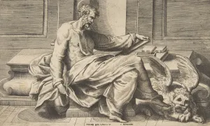 Saint Mark writing his Gospel, a winged lion at the right, 1531-76