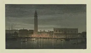 Water Surface Prints: Saint Mark's Square by night, 1851