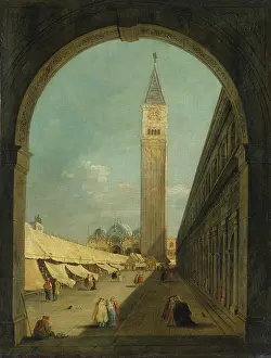Venice Italy Europe Prints: Saint Mark's Square in Venice, c1780-1810. Creator: Giacomo Guardi