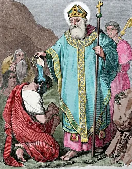 Saint Martial, first bishop of Limoges, 1852. Creator: Capuz