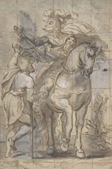 Saint Martin and the Beggar, 17th century. Creator: Anon