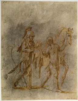 Tours Prints: Saint Martin and a Beggar, early 16th century. Artist: Giulio Romano
