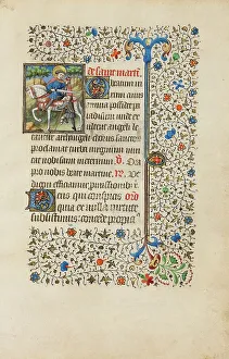 Cutting Prints: Saint Martin Dividing his Cloak; Book of Hours