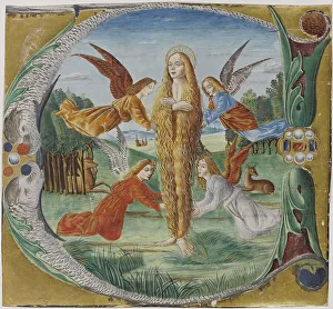 Saint Mary Magdalen surrounded by angels. Artist: Maestro del Salomone Wildenstein (active End of 15th cen. y)