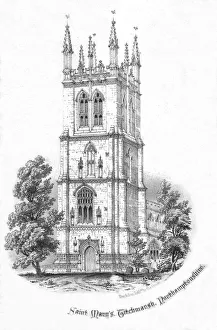 Perpendicular Prints: Saint Marys, Titchmarsh. Northamptonshire, c1850s. Artist: Day & Son