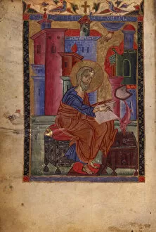 Matthew The Evangelist Gallery: Saint Matthew the Evangelist (Manuscript illumination from the Matenadaran Gospel), 14th century