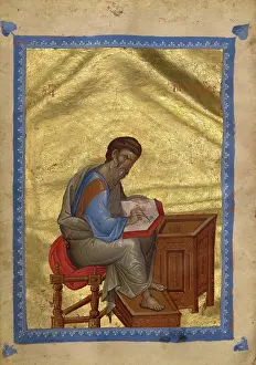 Apostle Prints: Saint Matthew; Gospel Book, late 13th century. Creator: Unknown