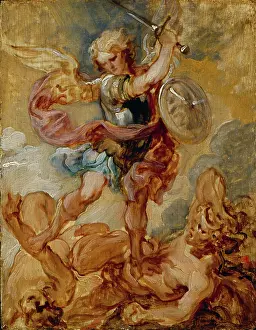 Evil Prints: Saint Michael, between 1648 and 1649. Creator: Lucas Franchoys the Younger