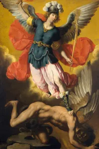 Flame Prints: Saint Michael the Archangel, 1640s. Creator: Ignacio de Ries