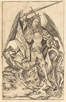St Michael Prints: Saint Michael, c. 1470 / 1480. Creator: Israhel van Meckenem