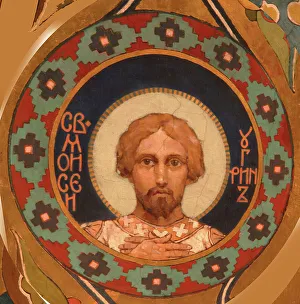 Viktor Mikhaylovich 1848 1926 Prints: Saint Moses the Hungarian, 1885-1896. Artist: Vasnetsov, Viktor Mikhaylovich (1848-1926)