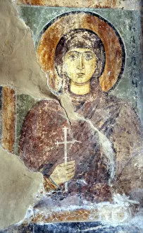 Ancient Russian Frescos Gallery: Saint Natalia. Artist: Ancient Russian frescos